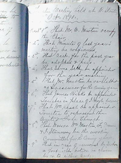 Page from the Minutes