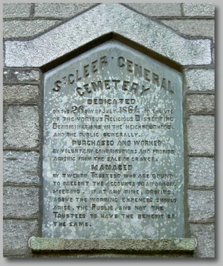 Click to enlarge  - Cemetery Plaque